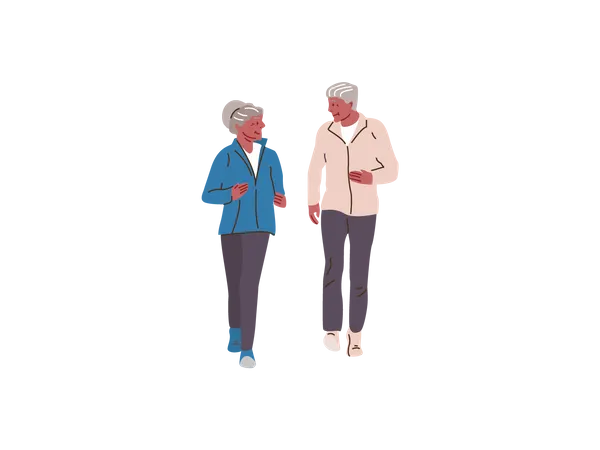 Senior couple going for jogging  イラスト