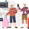 illustrations of senior citizens travelling