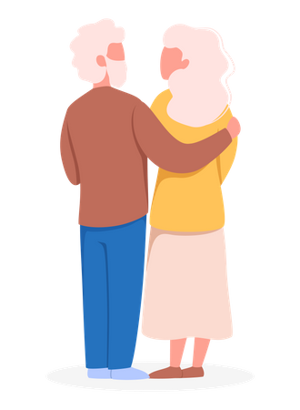 Senior couple spending time together  Illustration