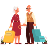 senior citizens travelling illustration