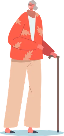 Senior Female Character  Illustration