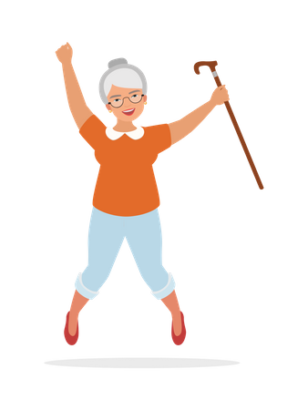 Senior Female dancing  Illustration