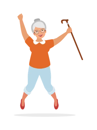 Senior Female dancing  Illustration