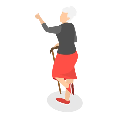 3 D Isometric Flat Vector Illustration Of Happy Seniors Retired Dancers Item 2 Illustration