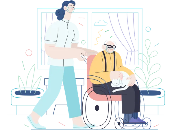 Senior home support  Illustration