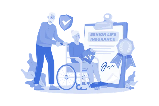 Senior Life Insurance Tailored For Elderly Individuals Illustration