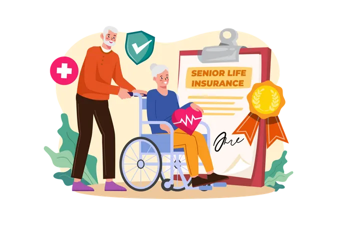 Senior Life Insurance  Illustration