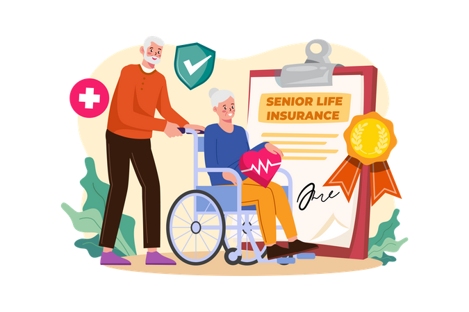 Senior Life Insurance  Illustration