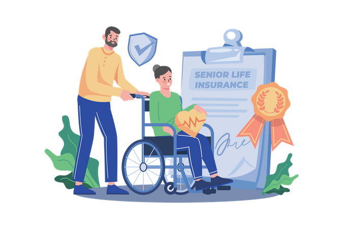 Senior Life Insurance  Illustration