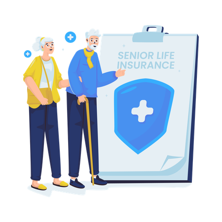 Senior life insurance  Illustration