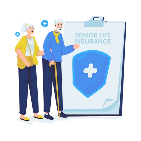 Senior life insurance  Illustration