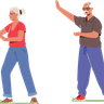 illustration for senior male and female