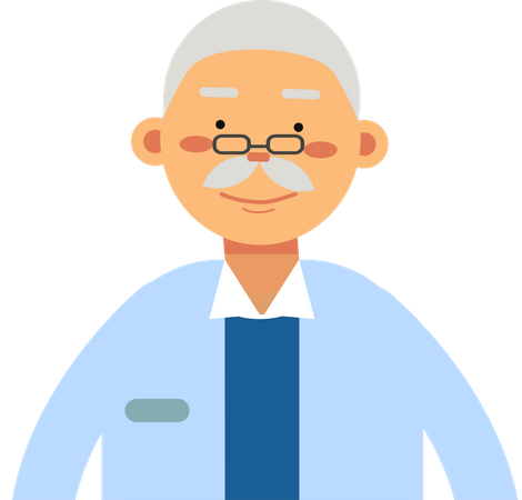 Senior Male Doctor Illustration