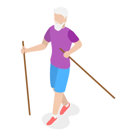 3 D Isometric Flat Vector Illustration Of Senior Activities Elderly People Hobbies Item 3 Illustration