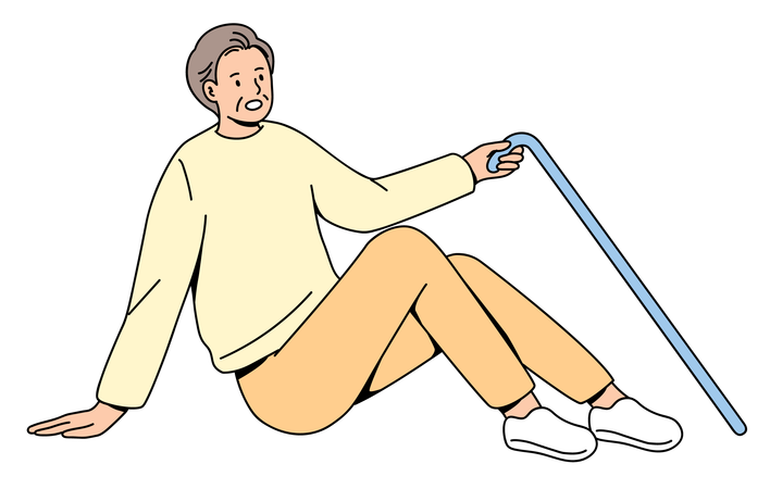 Senior Man Falling Down  Illustration