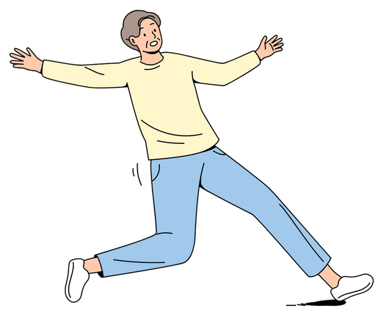 Senior Man Falling Down  Illustration