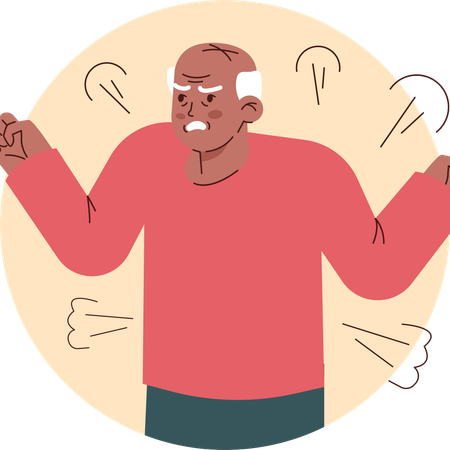 Senior man getting angry  Illustration