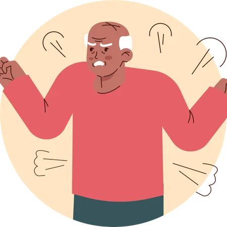 Senior man getting angry  Illustration