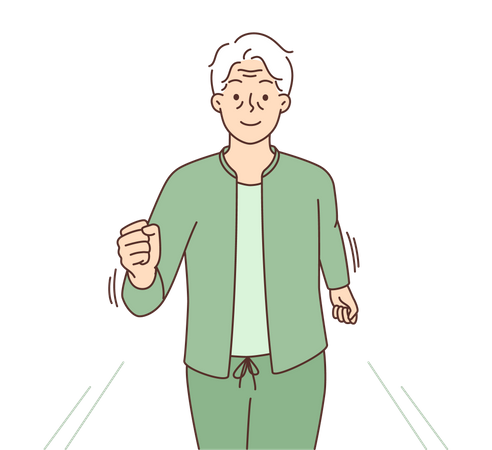 Senior man going for jogging  Illustration