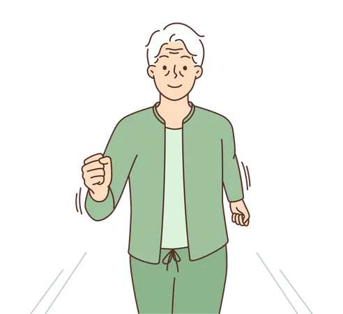 Senior man going for jogging  Illustration