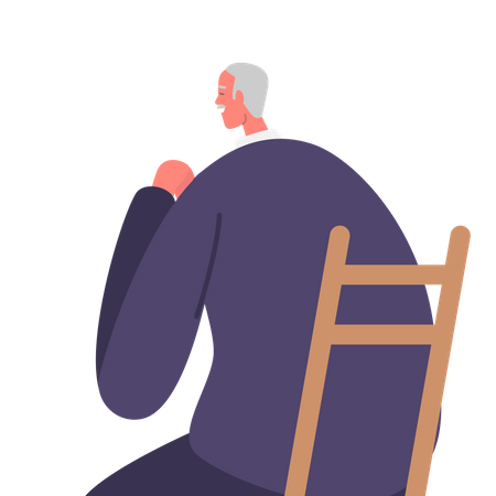 Senior Man In Prayer  Illustration