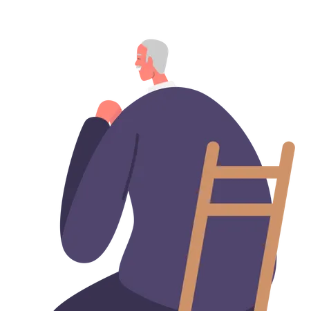 Senior Man In Prayer Seeking Solace Spiritual Connection And Guidance From A Higher Power Wise Devout Character With Folded Hands And Closed Eyes Isolated Cartoon People Vector Illustration Illustration