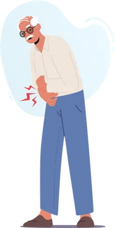 Senior Man with Health Problem  Illustration