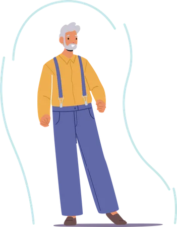 Senior man with strong immunity Illustration