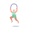 illustration doing aqua aerobics exercise