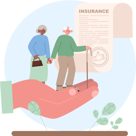 Senior people having insurance  Illustration