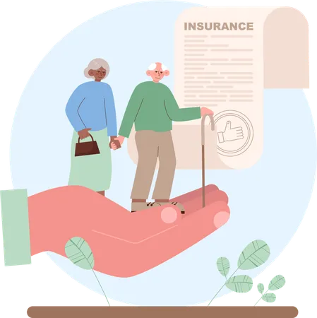 Senior people having insurance  Illustration