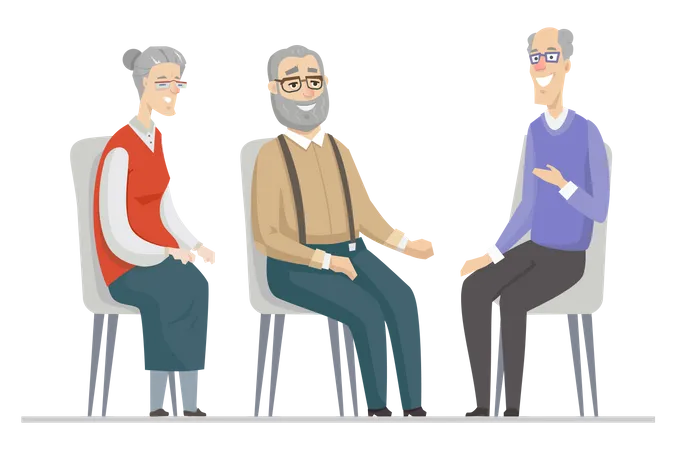 Senior people talking Illustration