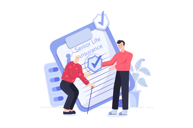 Senior person Insurance  일러스트레이션