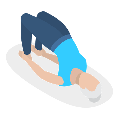 Senior woman doing body stretching exercise  Illustration