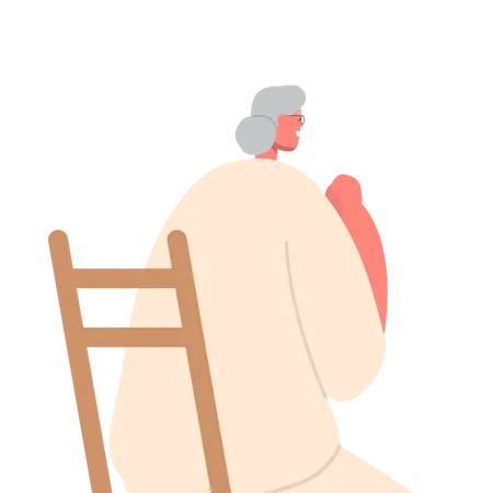 Senior Woman In Prayer  Illustration