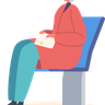 senior woman in bus illustration free download
