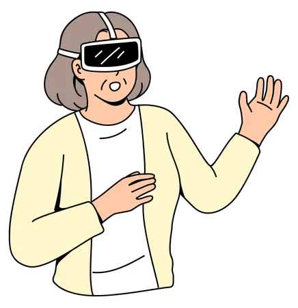 Seniors playing virtual reality  Illustration