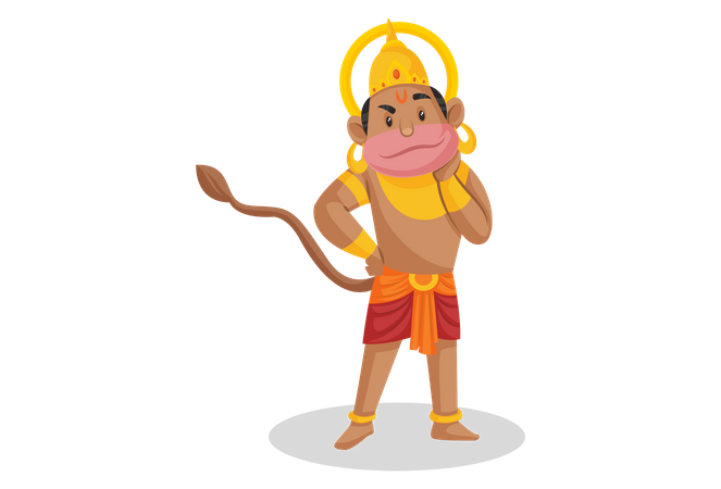 Señor Hanuman de pie  Ilustración