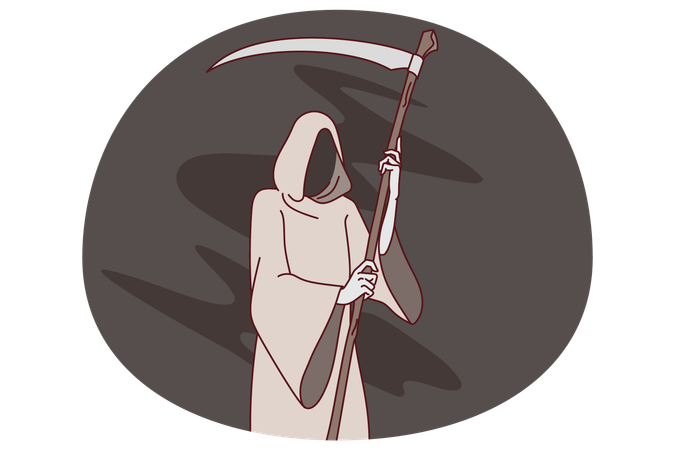 Sensenmann mit Sense  Illustration