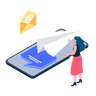 illustrations of sent mail