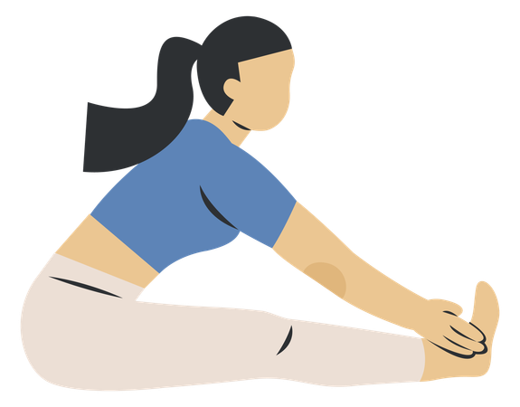 Sentado para frente flexionar yoga  Ilustração