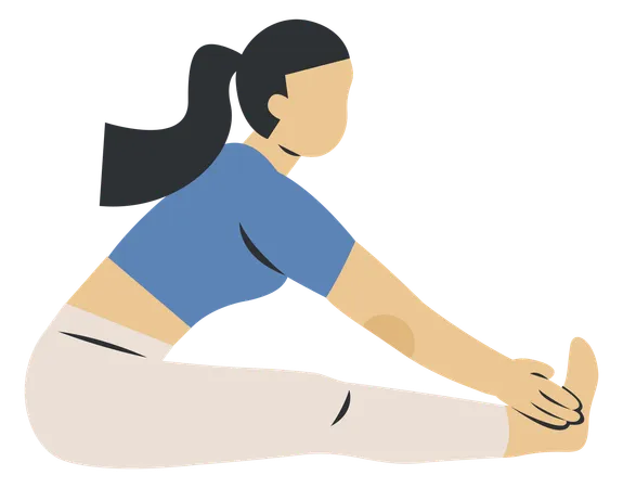 Sentado para frente flexionar yoga  Ilustração