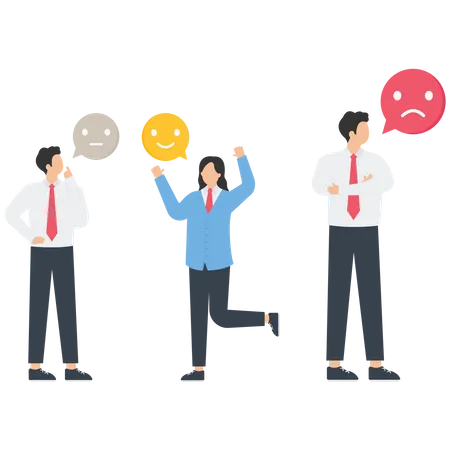 Sentiment analysis with various customer feedback emotions  イラスト