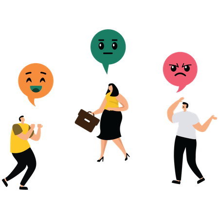 Sentiment analysis with various customer feedback emotions  Illustration