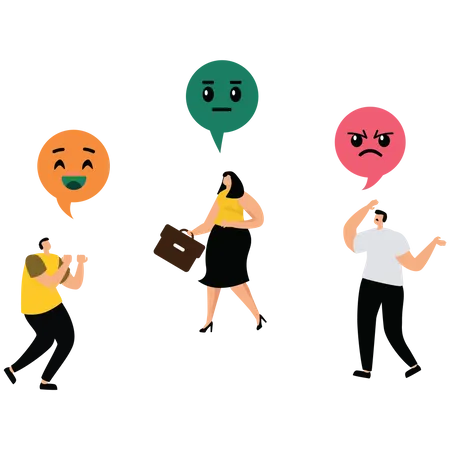 Sentiment analysis with various customer feedback emotions  Illustration