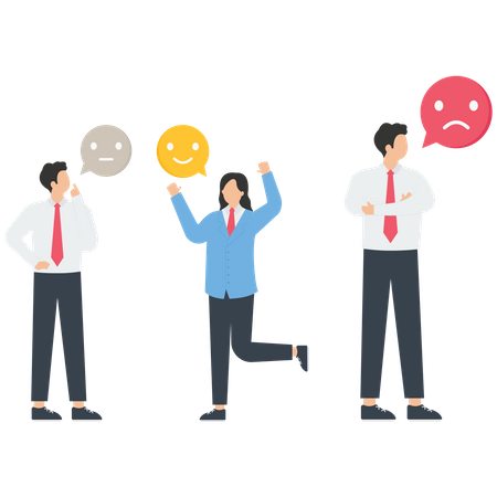 Sentiment analysis with various customer feedback emotions  Illustration