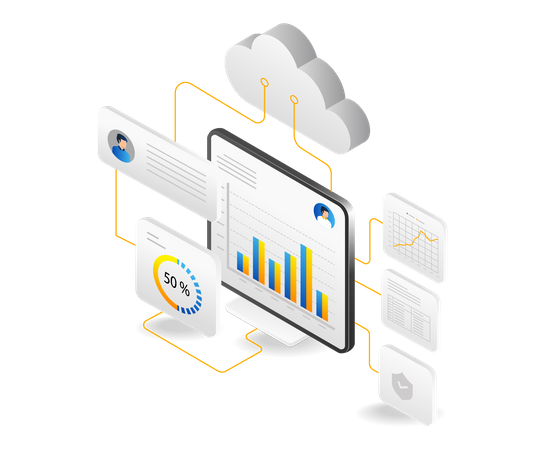 SEO Analyse Optimierung Webhosting  Illustration