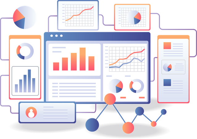 SEO analyst data screen  Illustration