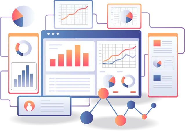 SEO analyst data screen  Illustration