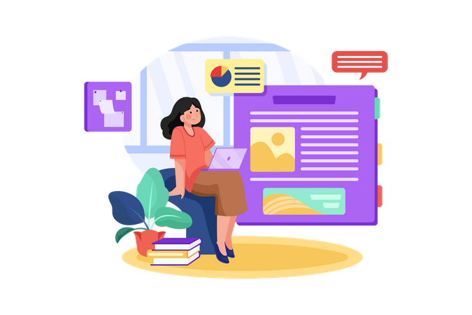 Seo Content  Illustration